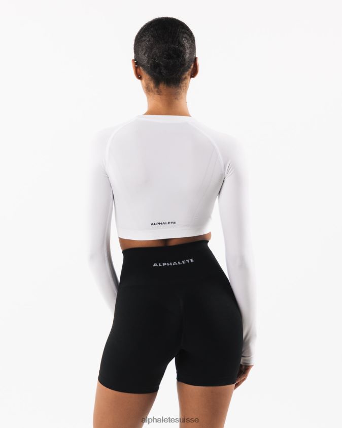 femmes vêtements 46FZDN253 Alphalete culture stratus ls blanc