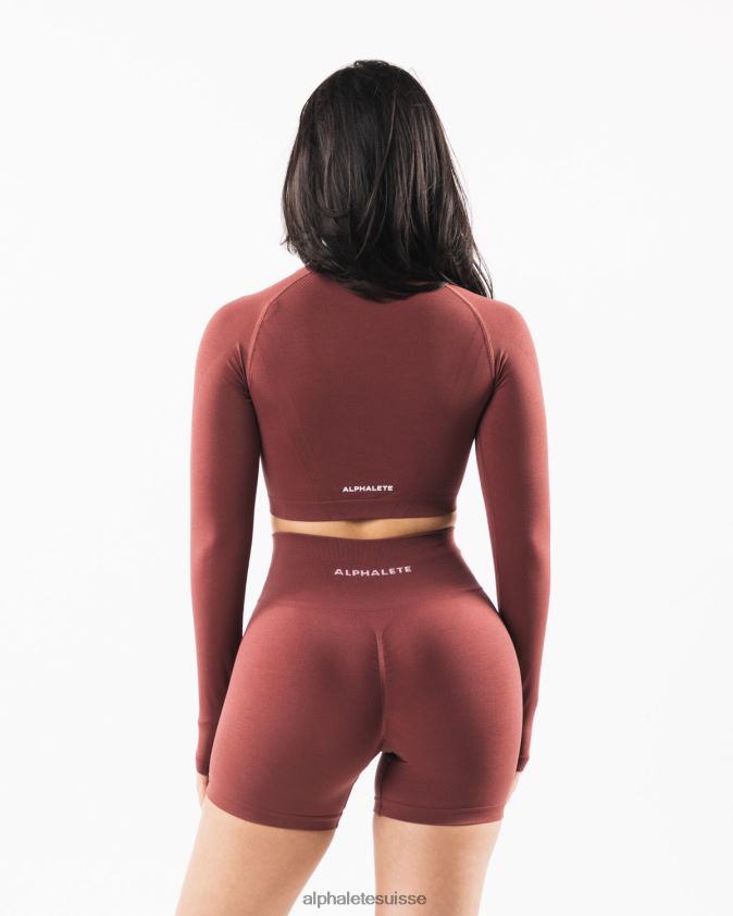 femmes vêtements 46FZDN254 Alphalete culture stratus ls rouge d'automne