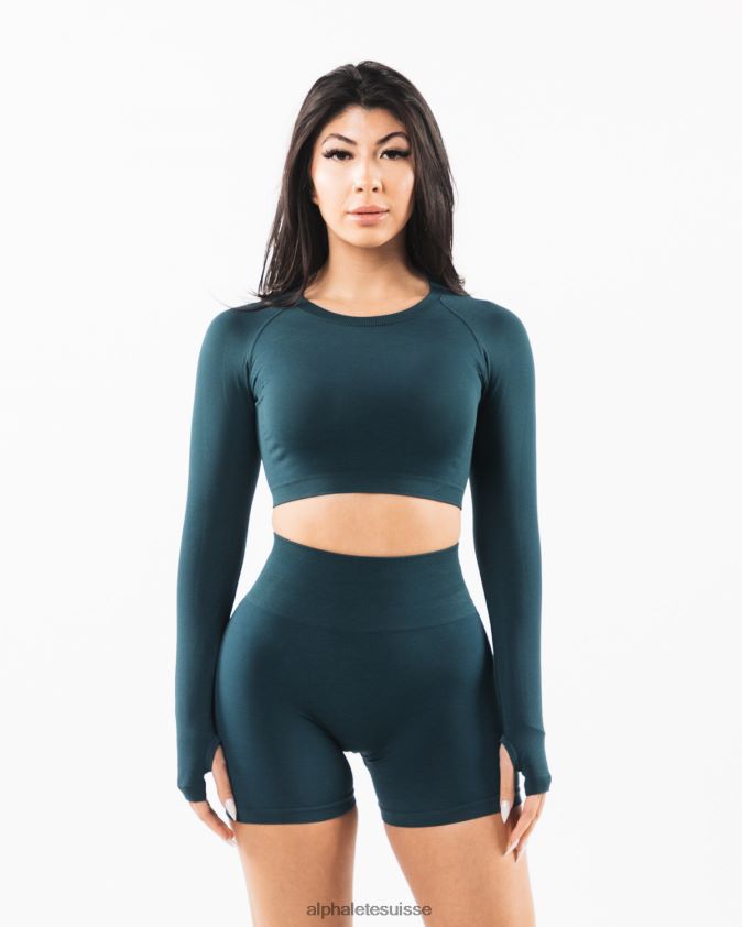 femmes vêtements 46FZDN257 Alphalete culture stratus ls bleu nuit