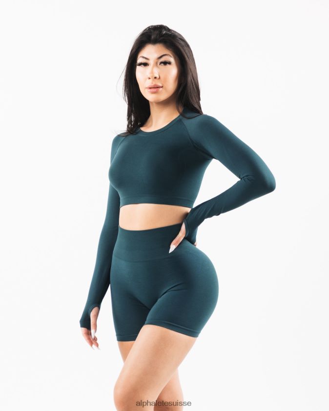 femmes vêtements 46FZDN257 Alphalete culture stratus ls bleu nuit
