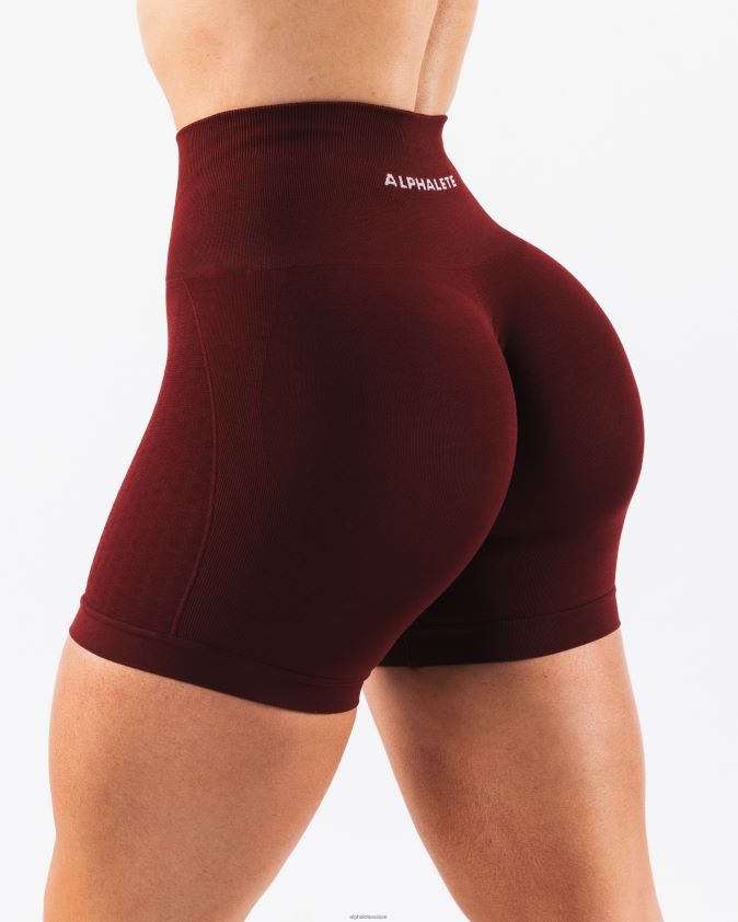 femmes vêtements 46FZDN296 Alphalete amplifier contour court 5" nouveau rouge bordeaux