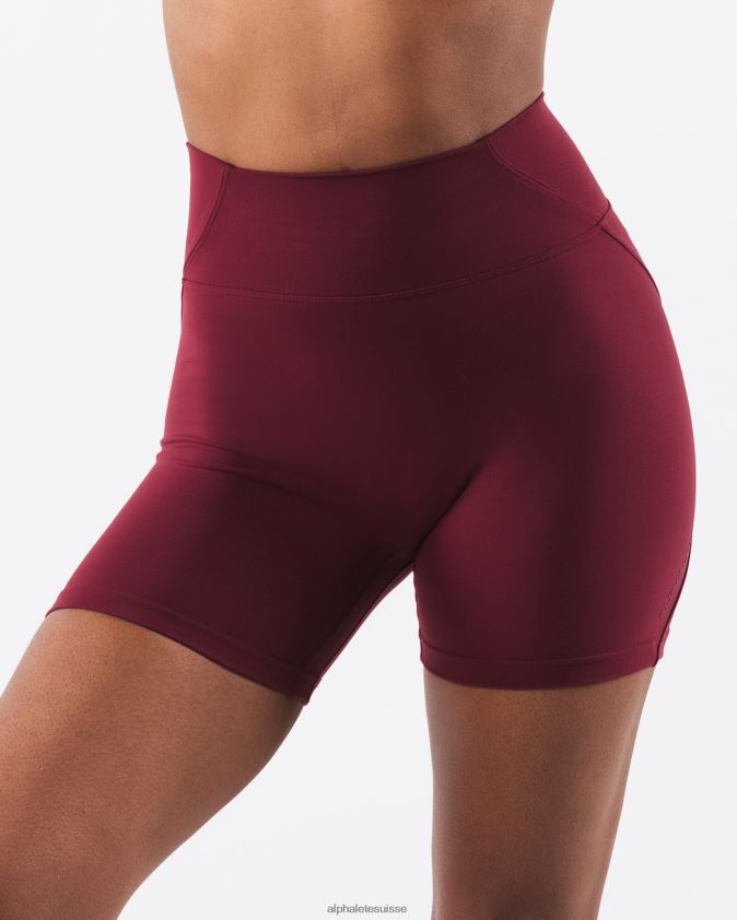 femmes vêtements 46FZDN298 Alphalete aura court 5" rouge cranberry