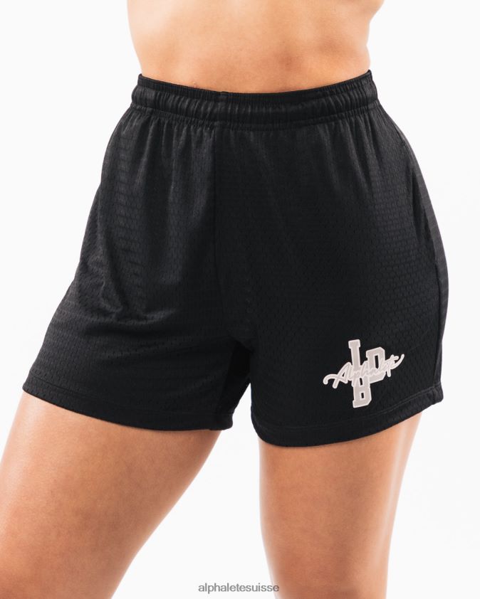 femmes vêtements 46FZDN306 Alphalete short en maille signature 4" noir