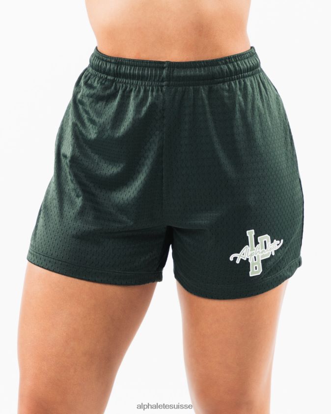 femmes vêtements 46FZDN327 Alphalete short en maille signature 4" à feuilles persistantes