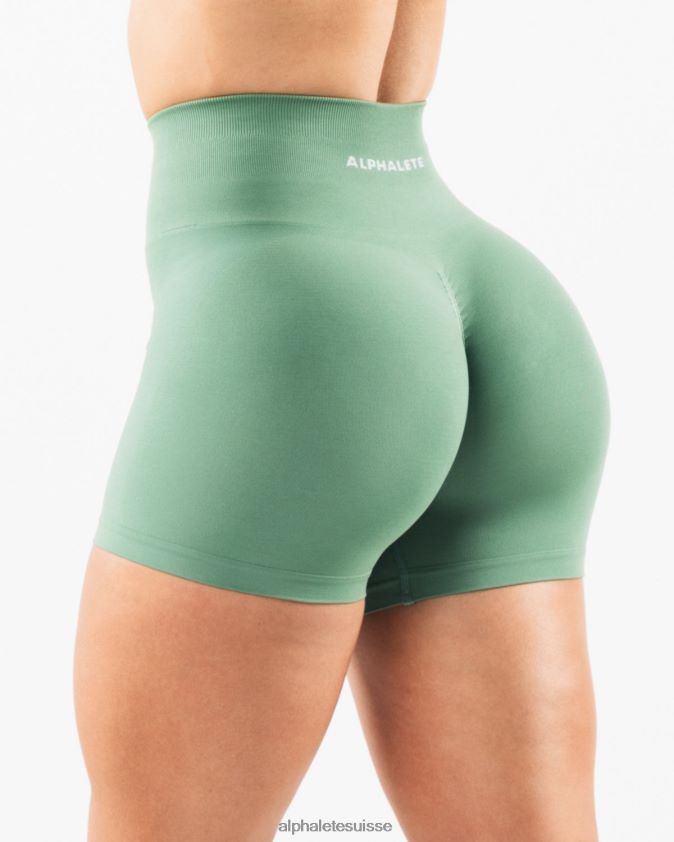 femmes vêtements 46FZDN330 Alphalete amplifier court 4,5" Vert Jade