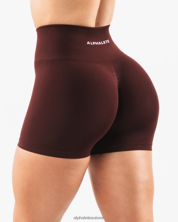 femmes vêtements 46FZDN334 Alphalete amplifier court 4,5" sangria rouge