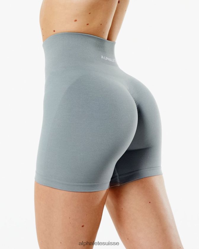 femmes vêtements 46FZDN345 Alphalete amplifier court 4,5" gris utilitaire