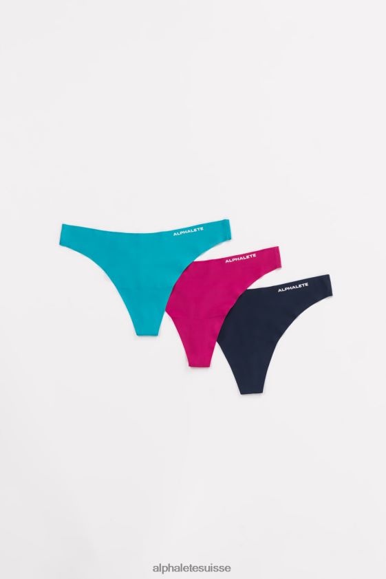 femmes vêtements 46FZDN465 Alphalete string sans couture 3pk turquoise/fuchsia/minuit