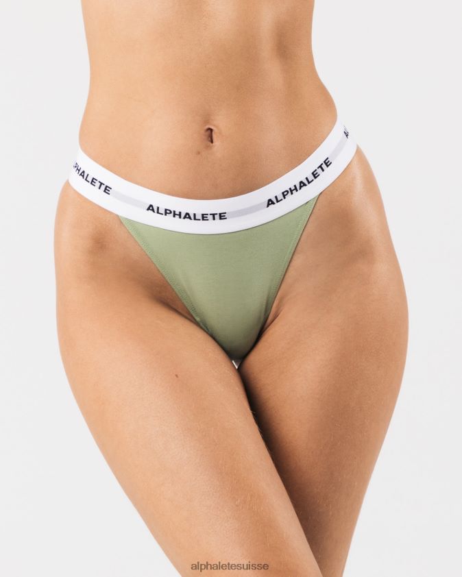 femmes vêtements 46FZDN471 Alphalete string aigu vert sauge