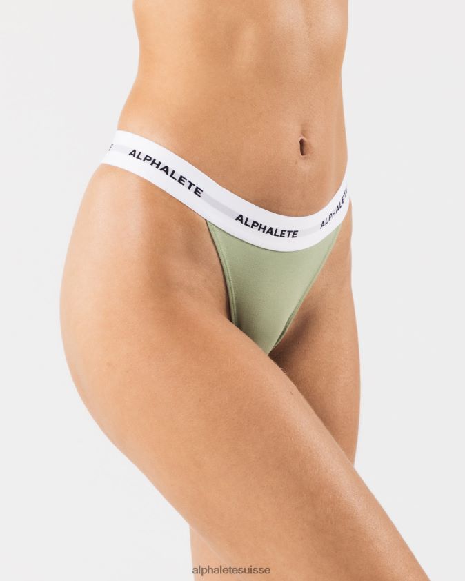 femmes vêtements 46FZDN471 Alphalete string aigu vert sauge