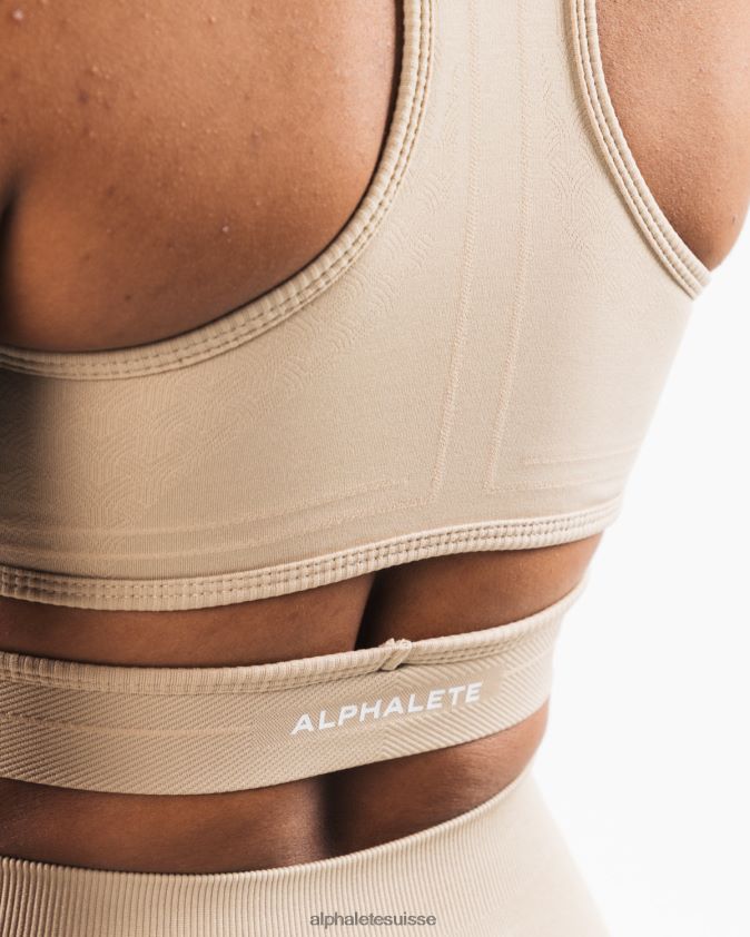 femmes vêtements 46FZDN100 Alphalete soutien-gorge stratus lin marron