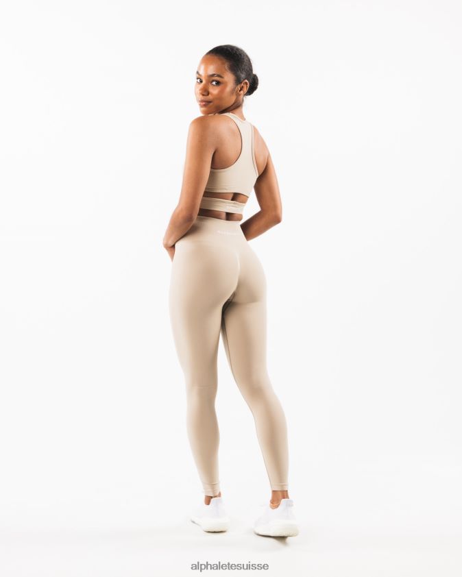 femmes vêtements 46FZDN100 Alphalete soutien-gorge stratus lin marron