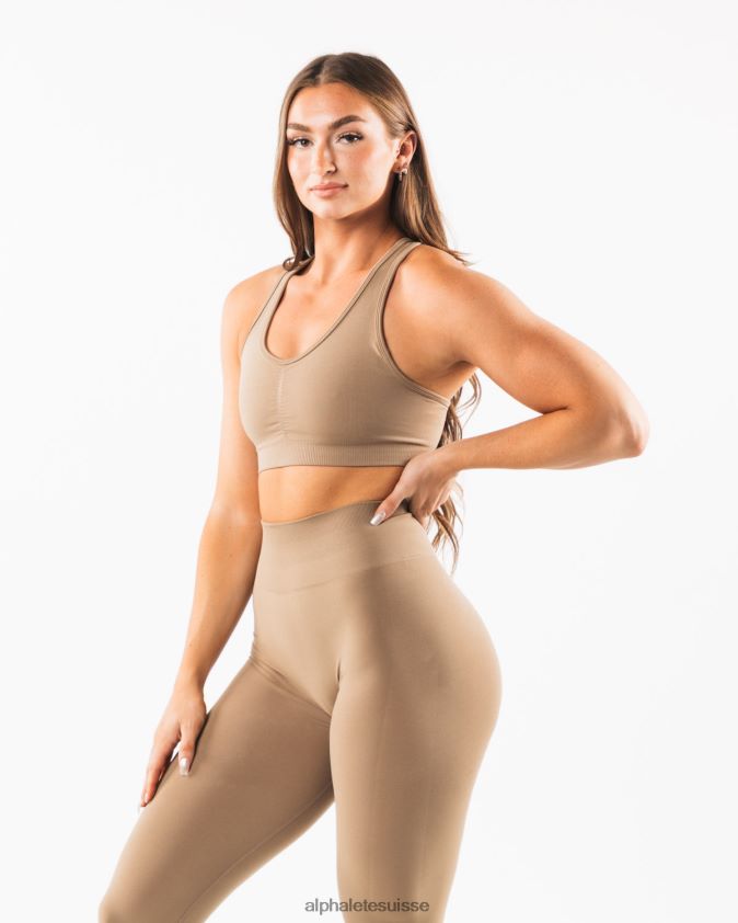 femmes vêtements 46FZDN103 Alphalete amplifier le soutien-gorge chai brun