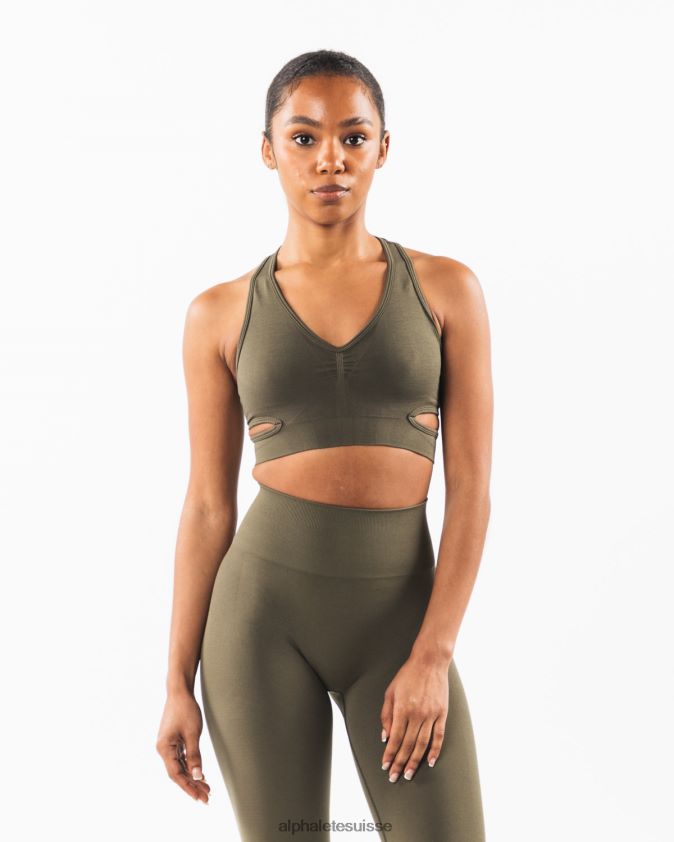 femmes vêtements 46FZDN106 Alphalete soutien-gorge stratus chêne vert