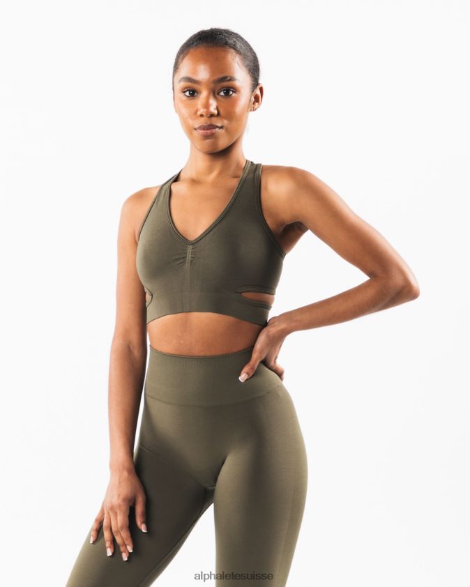 femmes vêtements 46FZDN106 Alphalete soutien-gorge stratus chêne vert