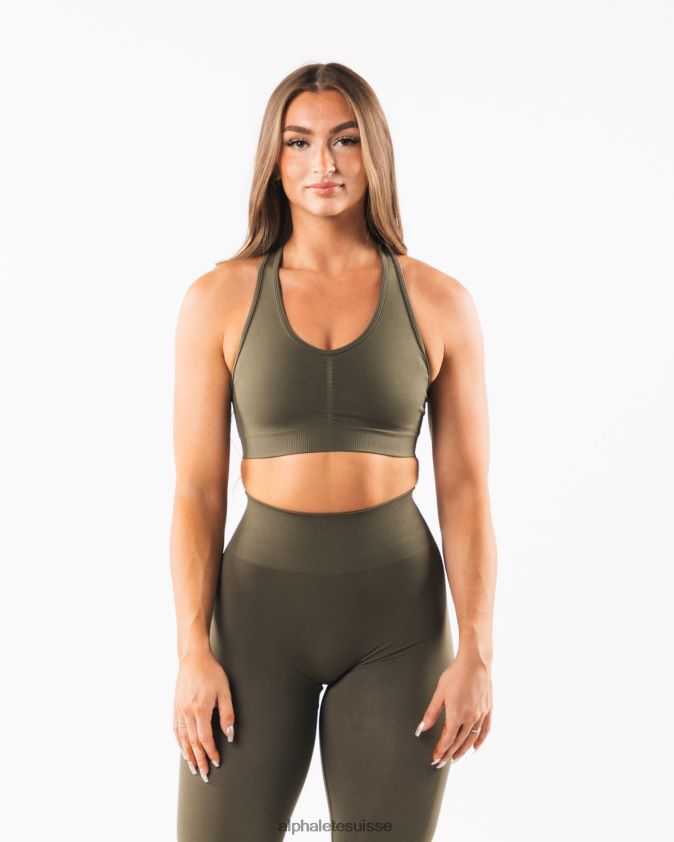 femmes vêtements 46FZDN107 Alphalete amplifier le soutien-gorge chêne vert