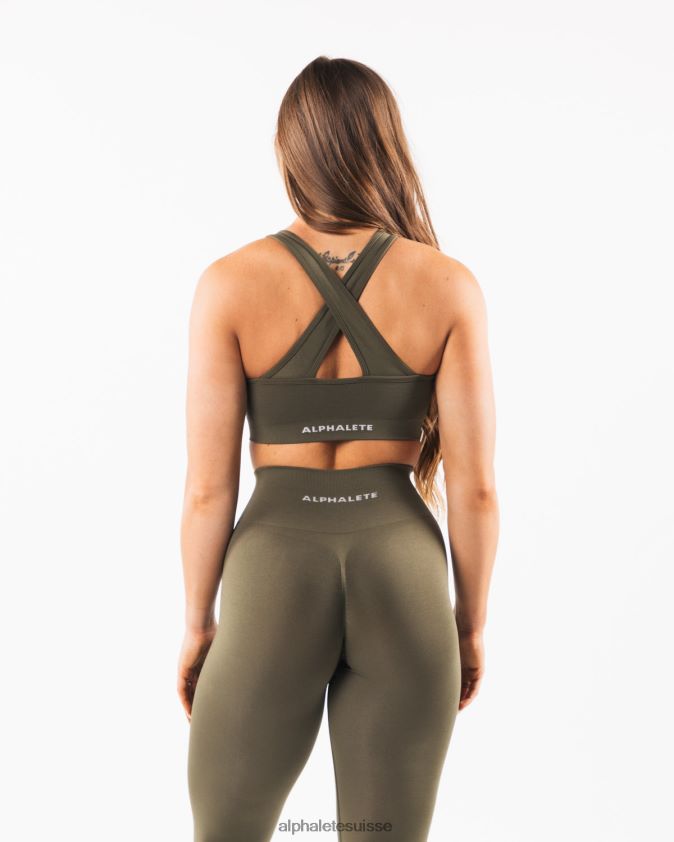 femmes vêtements 46FZDN107 Alphalete amplifier le soutien-gorge chêne vert