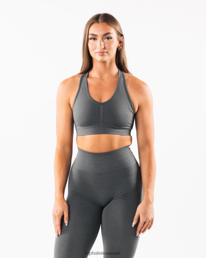femmes vêtements 46FZDN113 Alphalete amplifier le soutien-gorge gris fumée