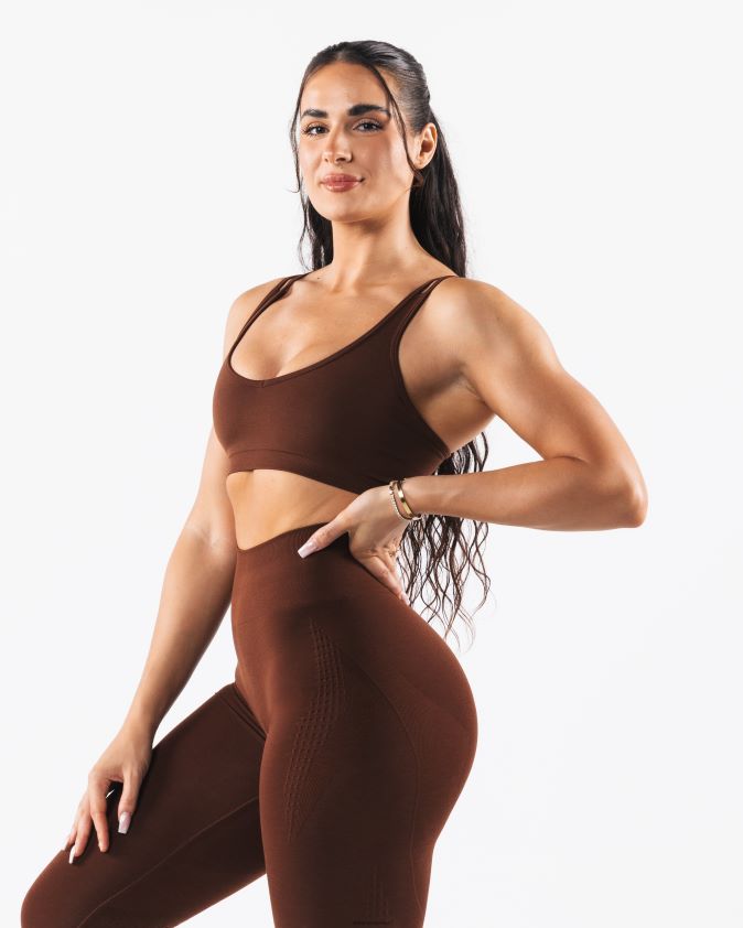 femmes vêtements 46FZDN11 Alphalete amplifier le soutien-gorge Excel brun manhattan
