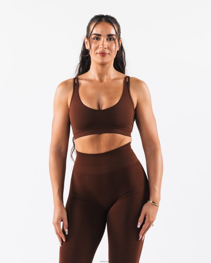 femmes vêtements 46FZDN11 Alphalete amplifier le soutien-gorge Excel brun manhattan
