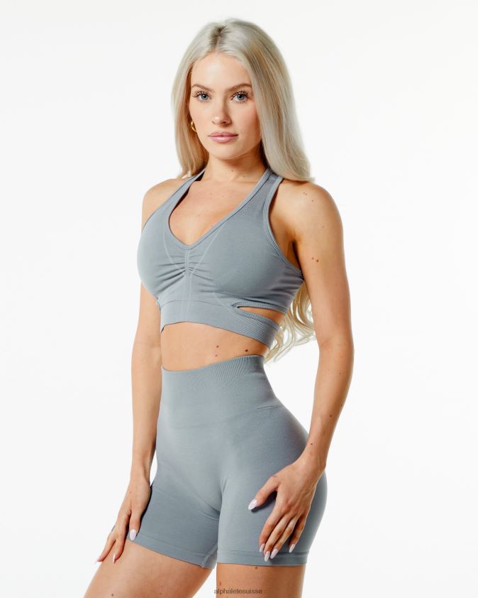 femmes vêtements 46FZDN121 Alphalete soutien-gorge stratus gris utilitaire