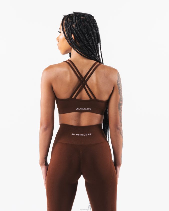 femmes vêtements 46FZDN12 Alphalete amplifier le soutien-gorge en v profond brun manhattan