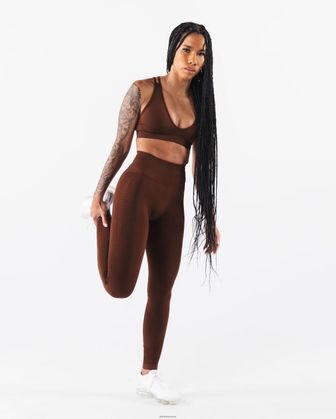 femmes vêtements 46FZDN12 Alphalete amplifier le soutien-gorge en v profond brun manhattan