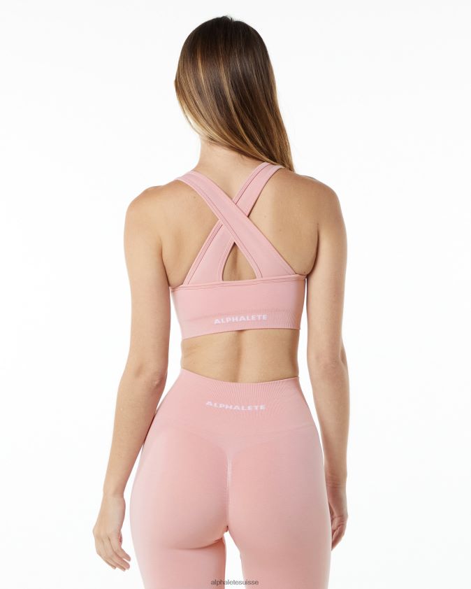 femmes vêtements 46FZDN130 Alphalete amplifier le soutien-gorge fleur rose
