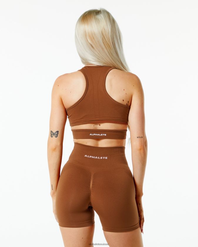 femmes vêtements 46FZDN132 Alphalete soutien-gorge stratus brun caramel