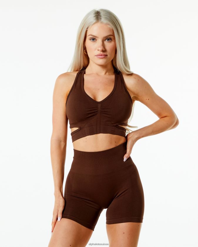 femmes vêtements 46FZDN133 Alphalete soutien-gorge stratus brun riche