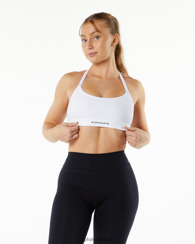 femmes vêtements 46FZDN140 Alphalete soutien-gorge tricolore alphalux blanc