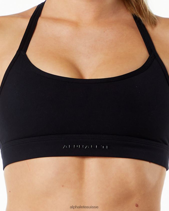 femmes vêtements 46FZDN147 Alphalete soutien-gorge tricolore alphalux noir