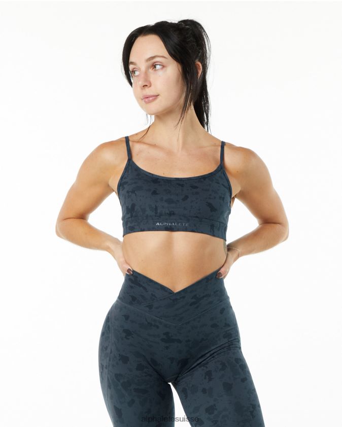 femmes vêtements 46FZDN151 Alphalete soutien-gorge surface illimité imprimé galets baleine bleu