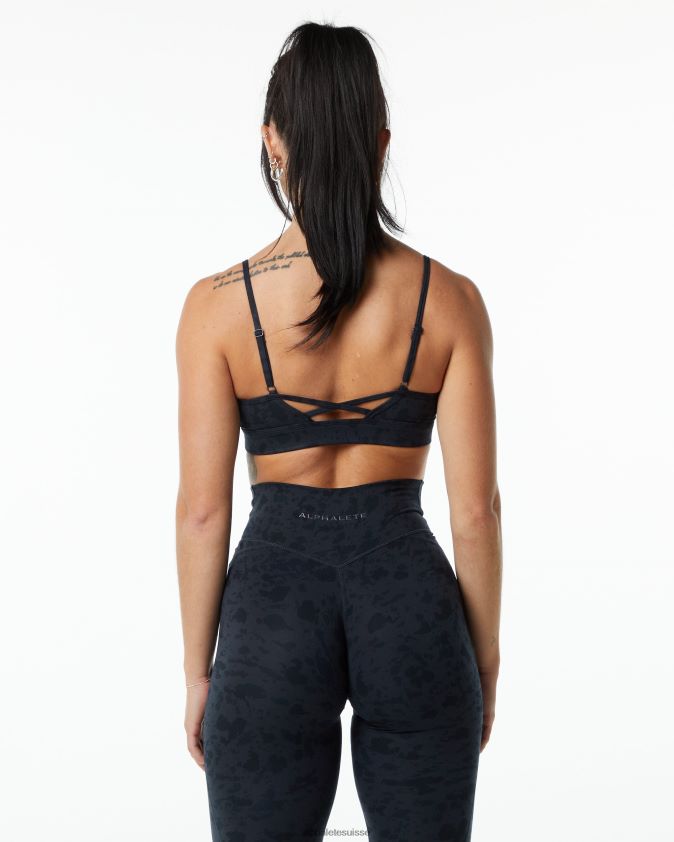 femmes vêtements 46FZDN152 Alphalete soutien-gorge surface illimité imprimé galets noir