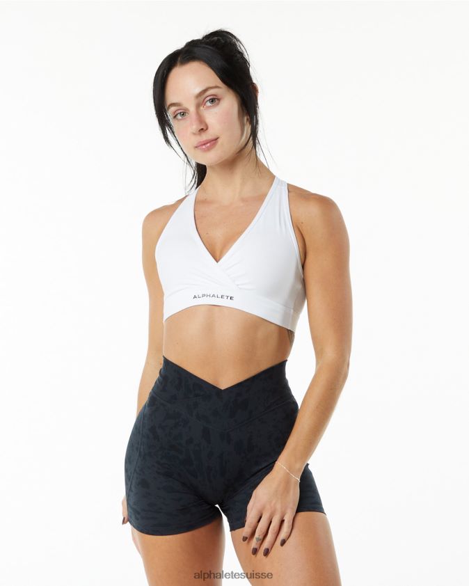 femmes vêtements 46FZDN153 Alphalete soutien-gorge enveloppant en surface blanc