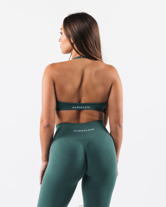 femmes vêtements 46FZDN18 Alphalete amplifier le soutien-gorge dos nu vert sauge