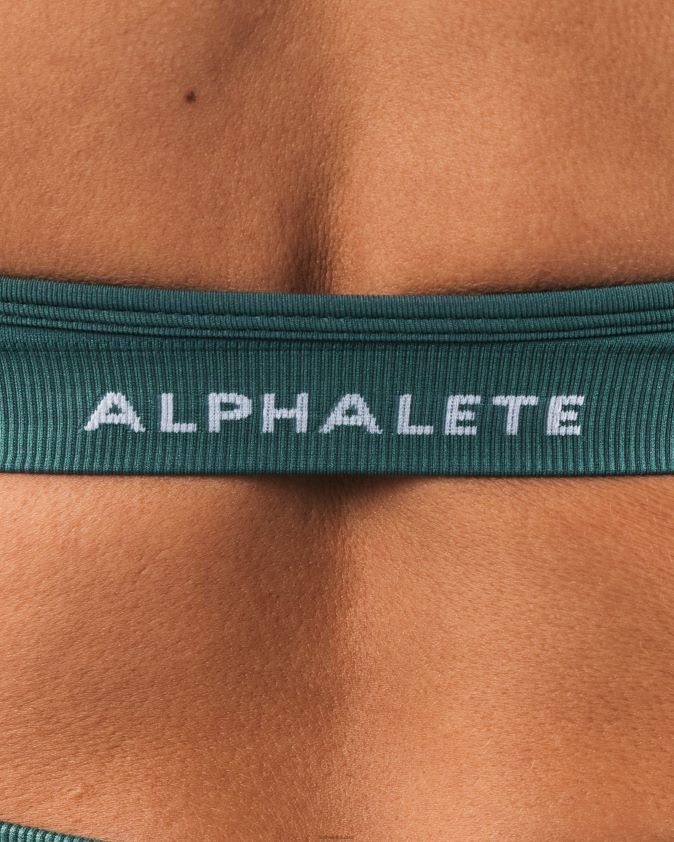femmes vêtements 46FZDN18 Alphalete amplifier le soutien-gorge dos nu vert sauge