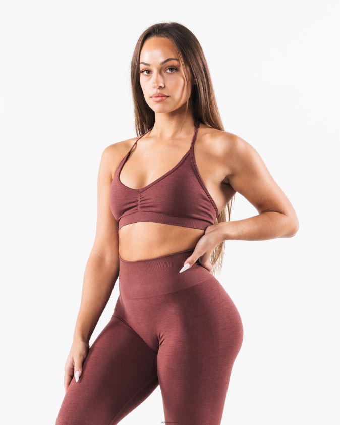 femmes vêtements 46FZDN20 Alphalete amplifier le soutien-gorge dos nu rose poussiéreux rouge