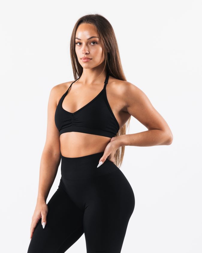 femmes vêtements 46FZDN24 Alphalete amplifier le soutien-gorge dos nu noir