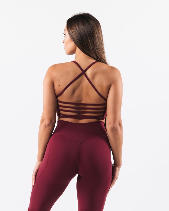 femmes vêtements 46FZDN28 Alphalete aura - soutien-gorge long à bretelles rouge cranberry