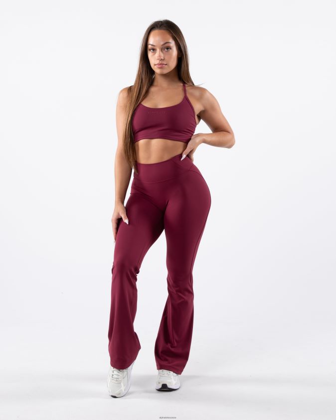 femmes vêtements 46FZDN28 Alphalete aura - soutien-gorge long à bretelles rouge cranberry