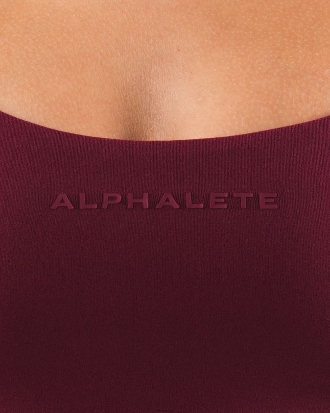 femmes vêtements 46FZDN28 Alphalete aura - soutien-gorge long à bretelles rouge cranberry