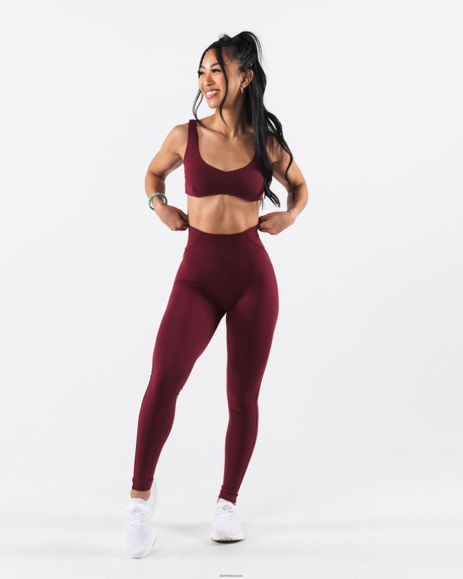 femmes vêtements 46FZDN29 Alphalete soutien-gorge sculptant aura rouge cranberry