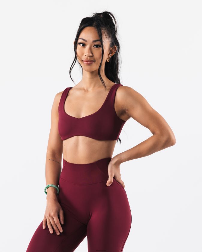 femmes vêtements 46FZDN29 Alphalete soutien-gorge sculptant aura rouge cranberry