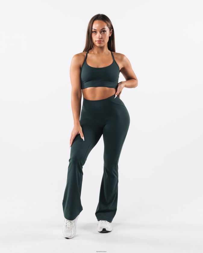 femmes vêtements 46FZDN31 Alphalete aura - soutien-gorge long à bretelles vert cyprès