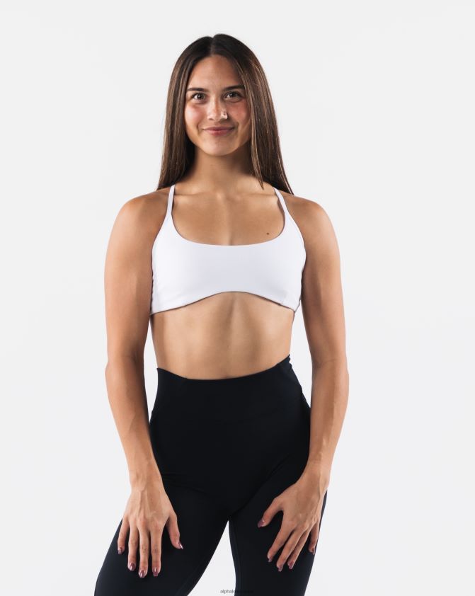 femmes vêtements 46FZDN42 Alphalete soutien-gorge à bretelles aura blanc