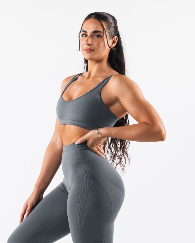 femmes vêtements 46FZDN4 Alphalete amplifier le soutien-gorge Excel gris gratte-ciel