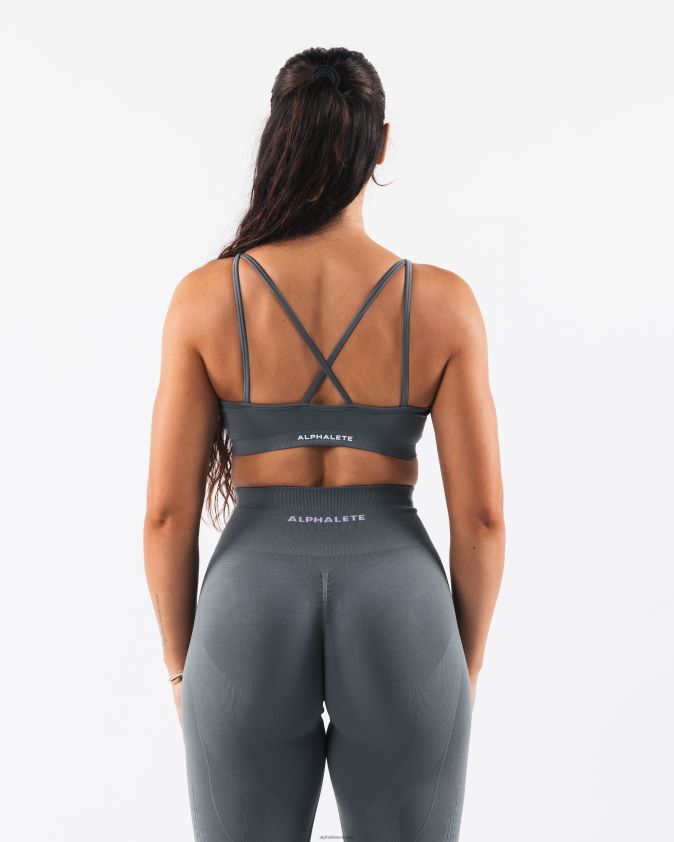 femmes vêtements 46FZDN4 Alphalete amplifier le soutien-gorge Excel gris gratte-ciel