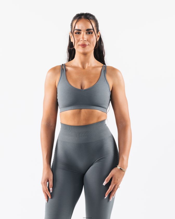 femmes vêtements 46FZDN4 Alphalete amplifier le soutien-gorge Excel gris gratte-ciel