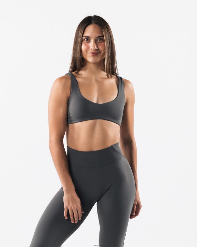 femmes vêtements 46FZDN52 Alphalete soutien-gorge sculptant aura gris étain
